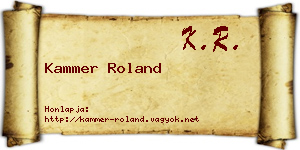 Kammer Roland névjegykártya